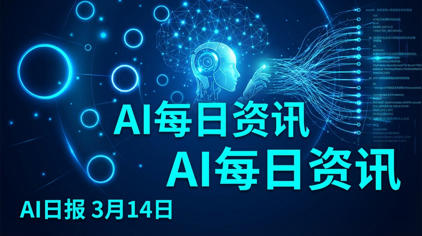 AI每日资讯 | 2026年3月14日 国内+国际20条精选